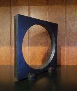 6.3" Floating Plastic Display Case Holder with Stand (5.4" Display area, round)